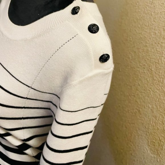 WHBM Black & White Striped Top - Picture 3 of 5